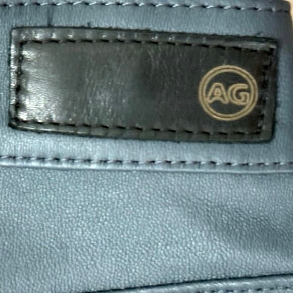 AG Adriano Goldschmied 100% Leather Legging Women’s Sz 28 Super Skinny Blue Gray - Picture 9 of 10